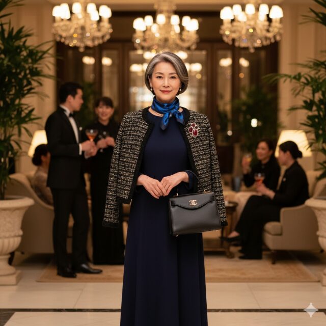ホテルディナー女性服装 50代の余裕と上品な着こなし