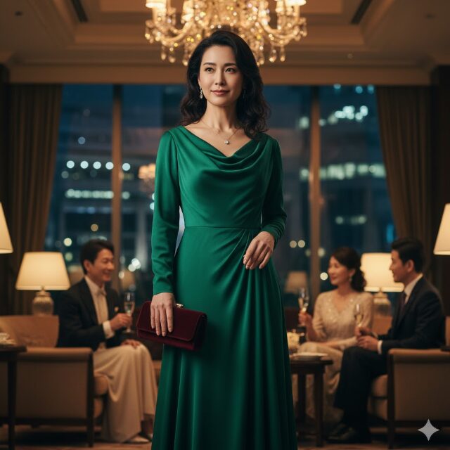 ホテルディナー女性服装 30代のエレガントな装い