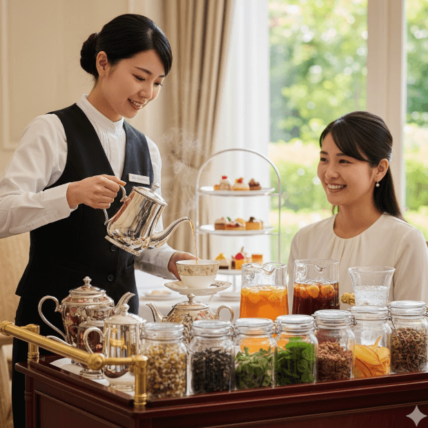 椿山荘アフタヌーンティー 豪華なドリンクメニュー