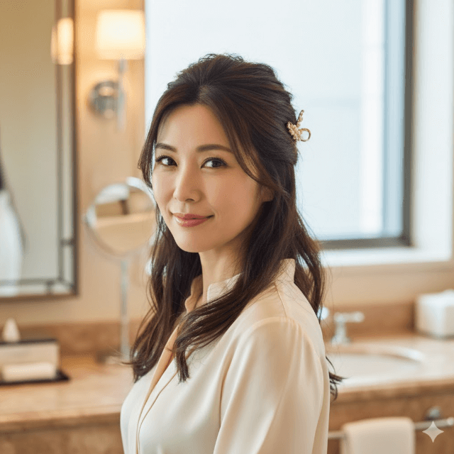 ホテルディナー服装 40代向けの簡単なヘアアレンジ