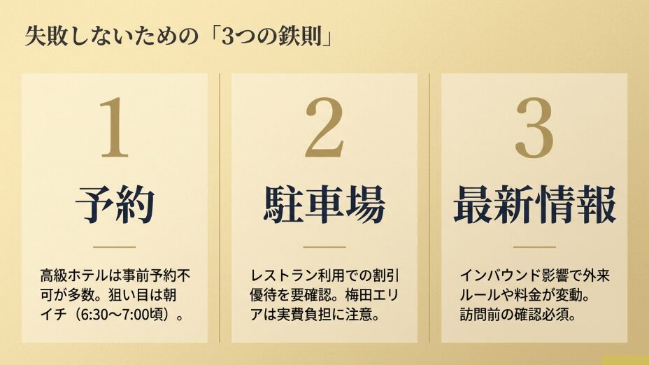 ホテル朝食を外来利用する際の3つの鉄則(予約、駐車場、最新情報)